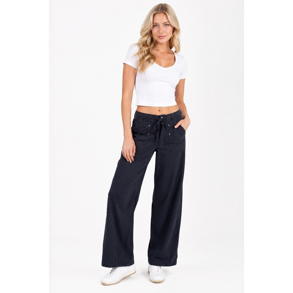 Vtg Y2K Victoria's Secret London Jean Pants 8 Black Cotton Grunge Boho Utility